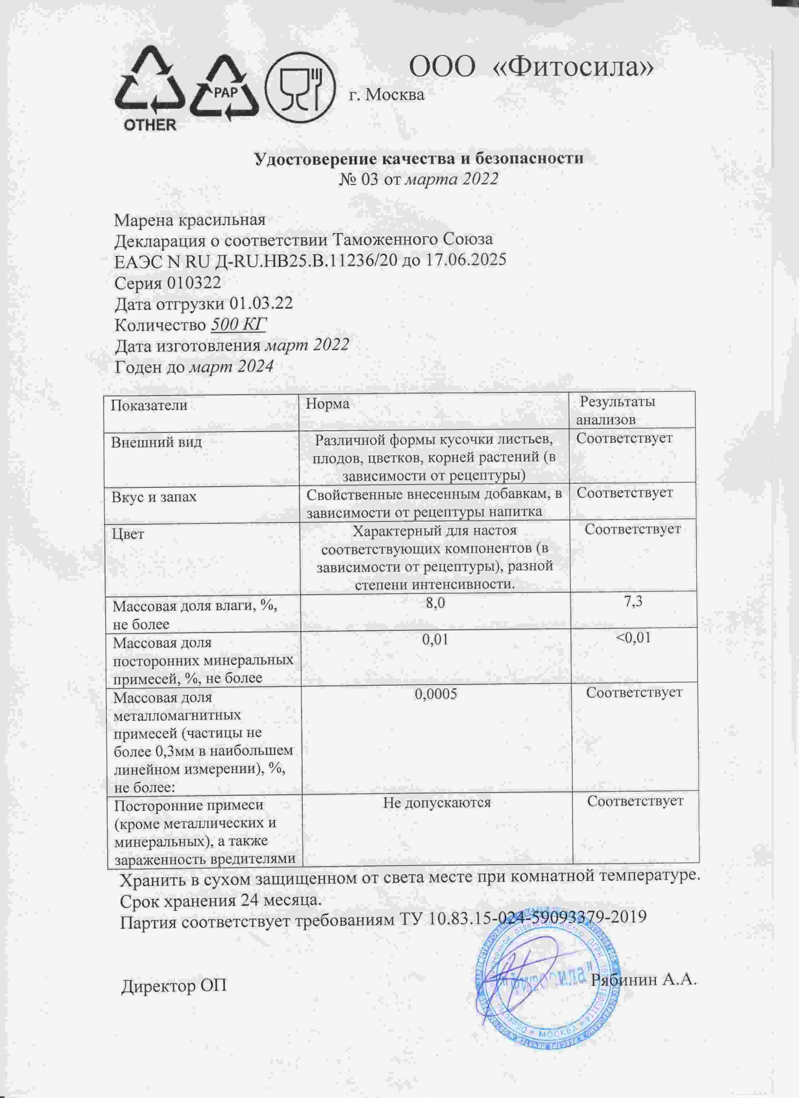Паспорт №010322